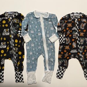 Little Trouble and George Hats Baby Boy Footies Bundle